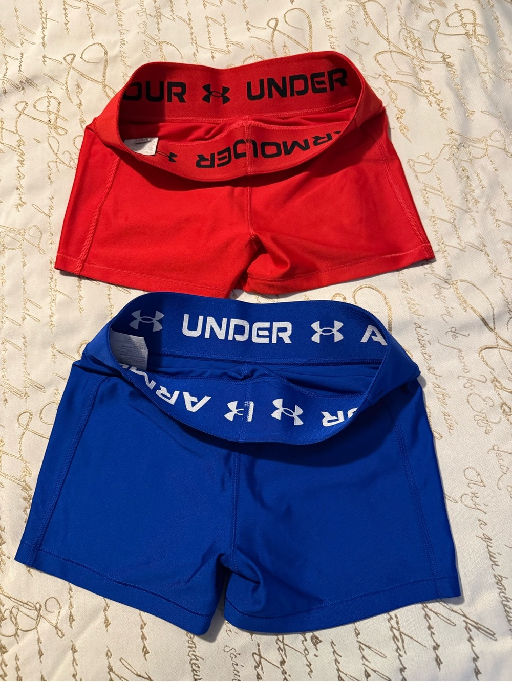 Under Armour Red & Blue Performance Compression Shorts Duo